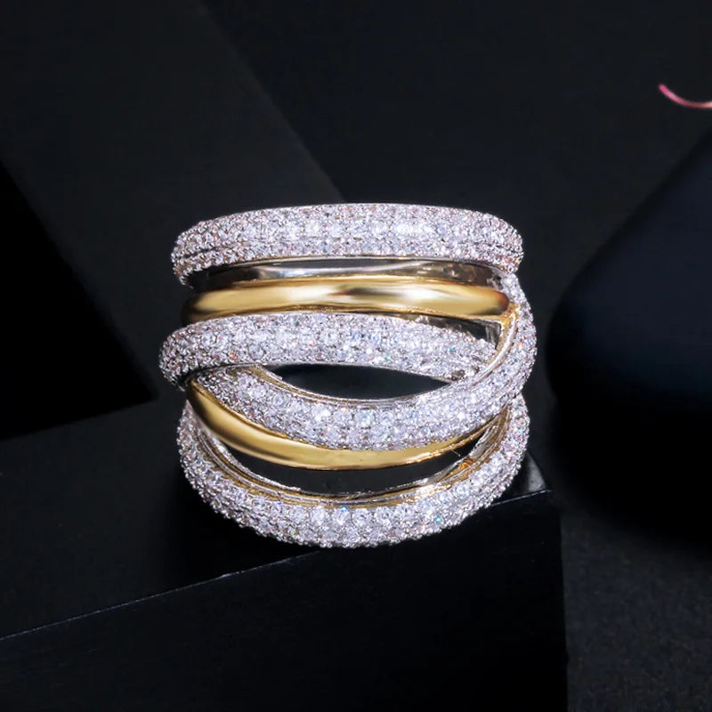 Luxury Twisted Two Colors Ring