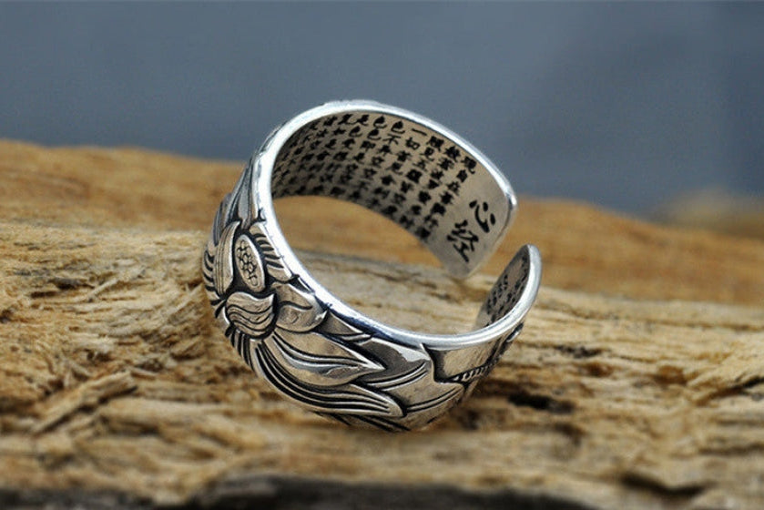 Buddhist Silver Lotus Flower Ring™