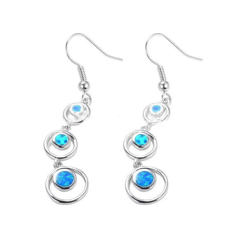 Elegant Circular Blue Earrings
