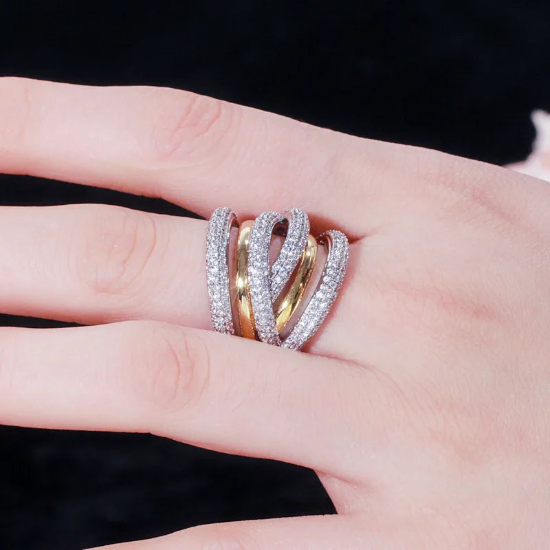 Luxury Twisted Two Colors Ring