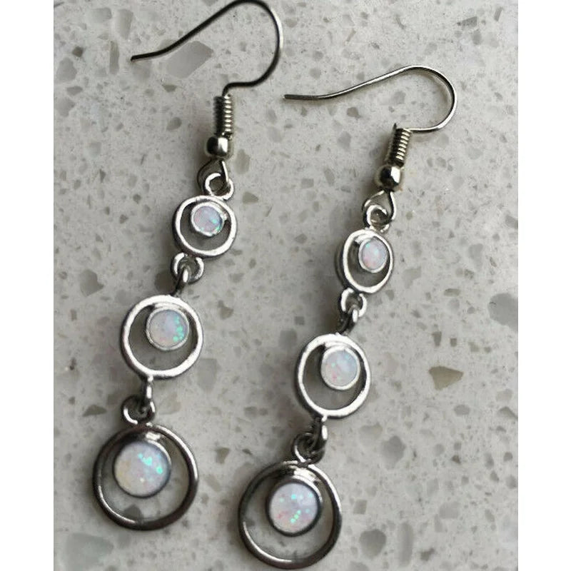 Elegant Circular Blue Earrings