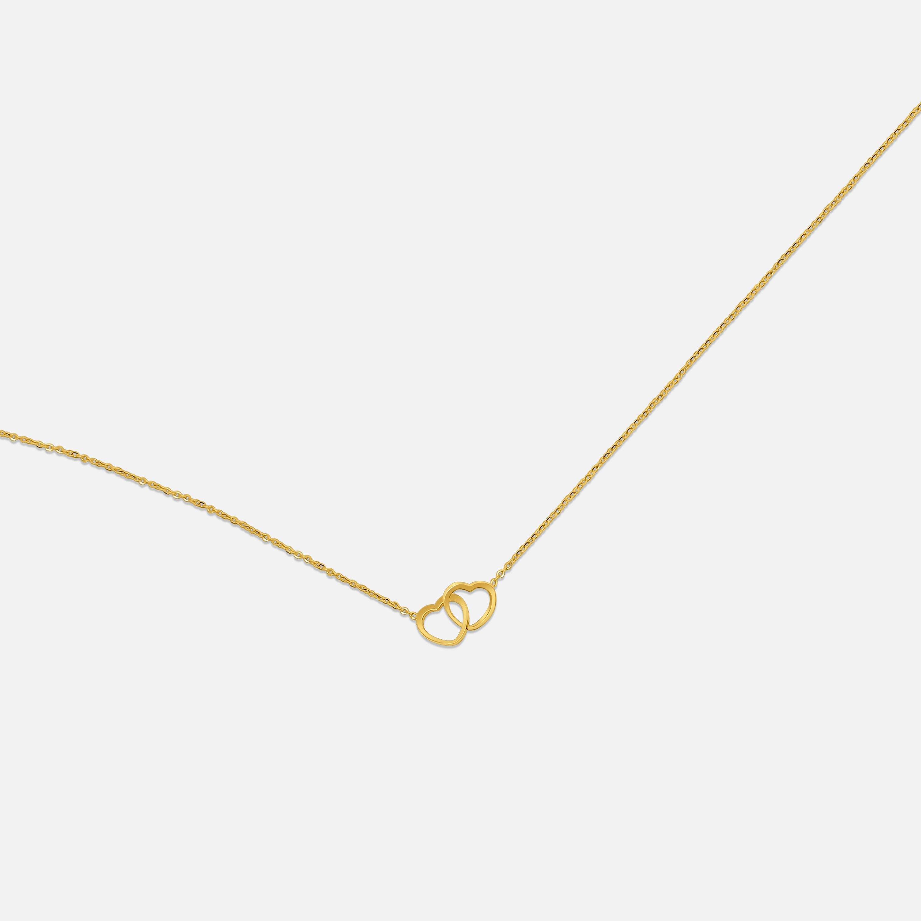 Interlock Heart Necklace - Gold