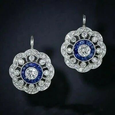 Vintage Mandala Blue Zirconia