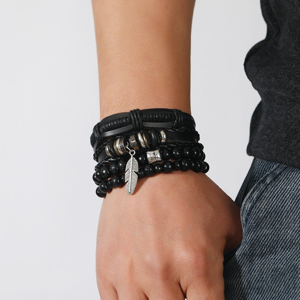 Beaded Bracelet Vintage Feather Pendant Elite