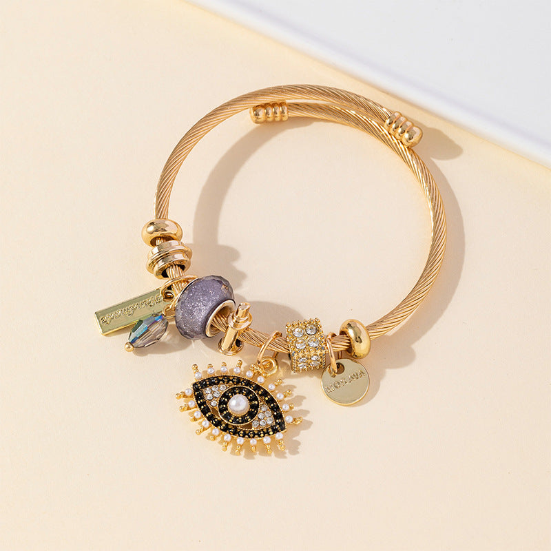 Unisex Beaded Bracelet Stainless Steel Copper Alloy Bear