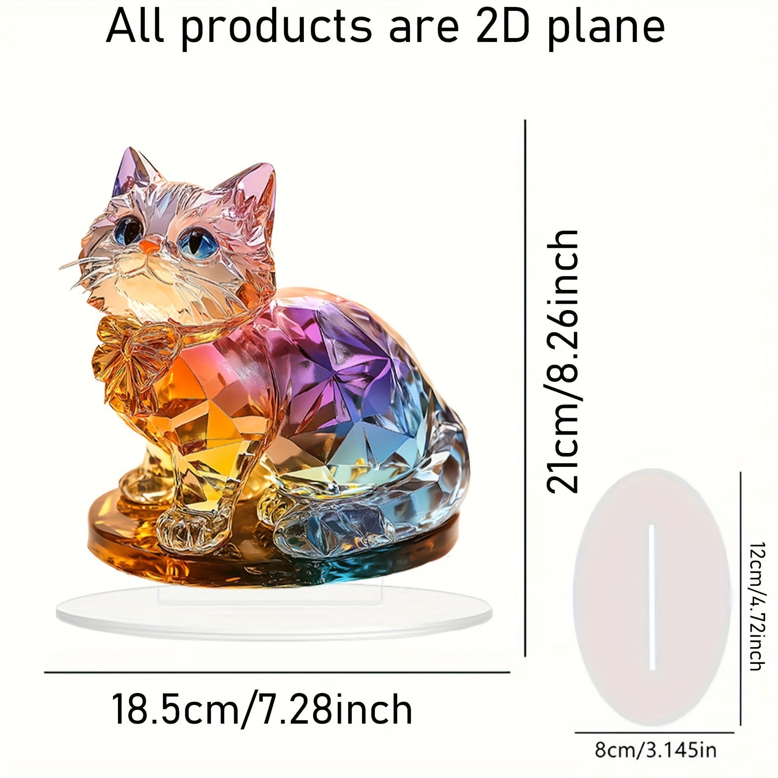 Colorful Cute Kitten 2D Acrylic Desktop Decoration Artwork