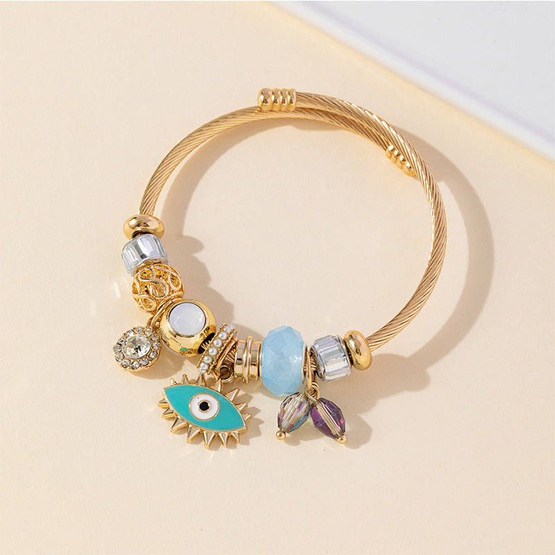 Unisex Beaded Bracelet Stainless Steel Copper Alloy Bear