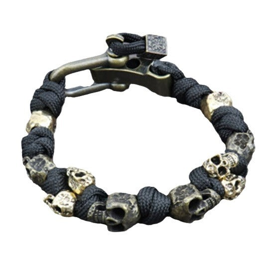 Hand Woven Gothic Skull Bracelet Limited Edition