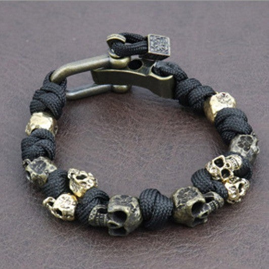 Hand Woven Gothic Skull Bracelet Limited Edition