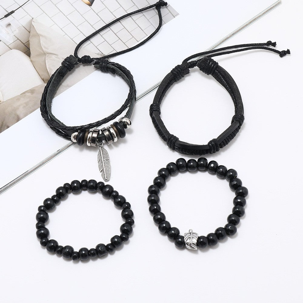 Beaded Bracelet Vintage Feather Pendant Elite