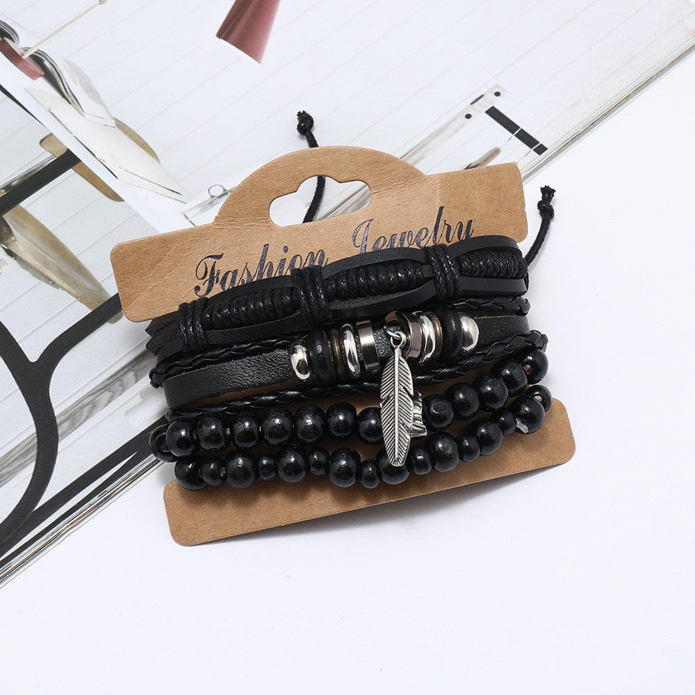 Beaded Bracelet Vintage Feather Pendant Elite