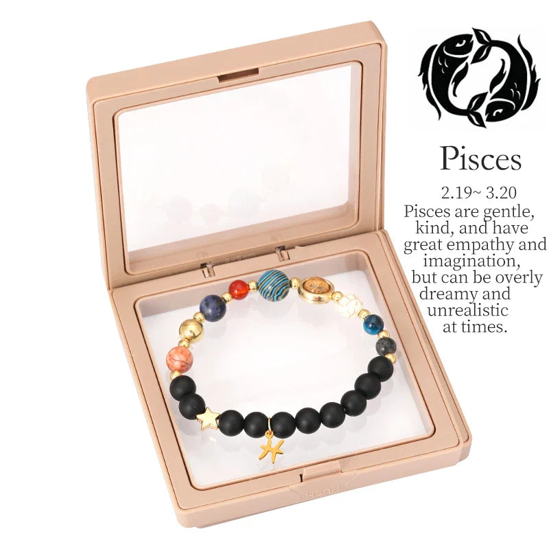 Planet Bracelet Eight Planets Stones Zodiac Signs Gift