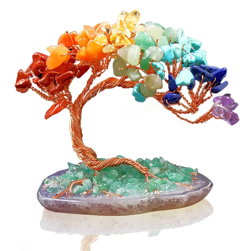 Elegant Handcrafted Natural Agate Crystal Feng Shui Fortune Tree