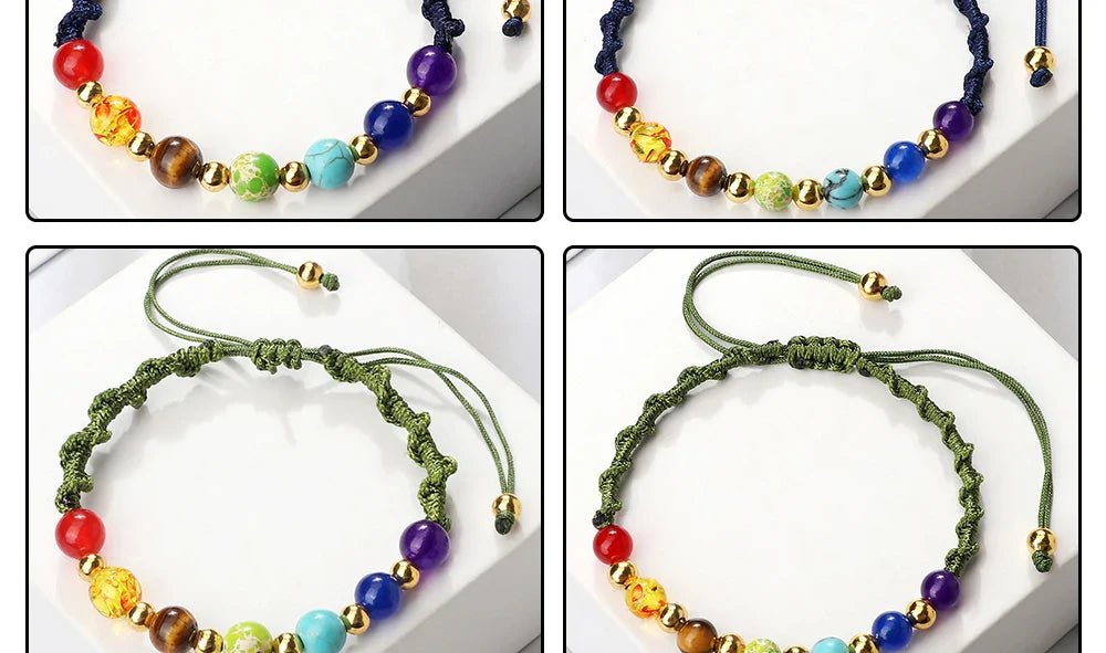 7 Chakra Gemstone Bracelet For Balance Unisex
