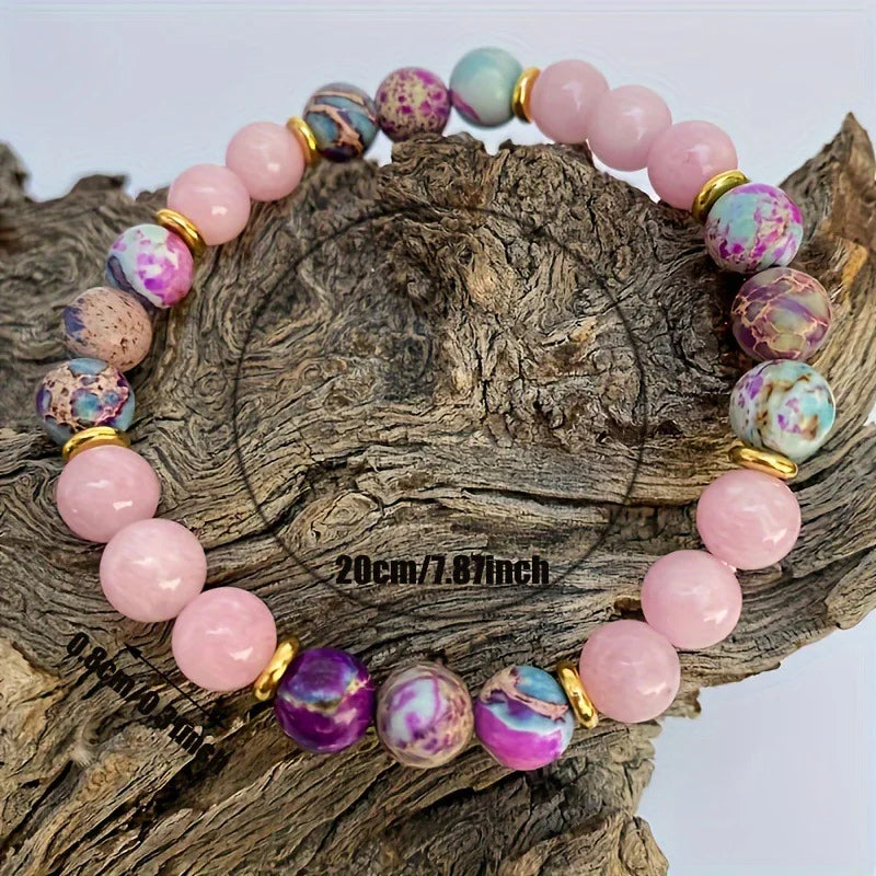 Attract Love Bracelet Colorful Imperial Jasper Rose Quartz