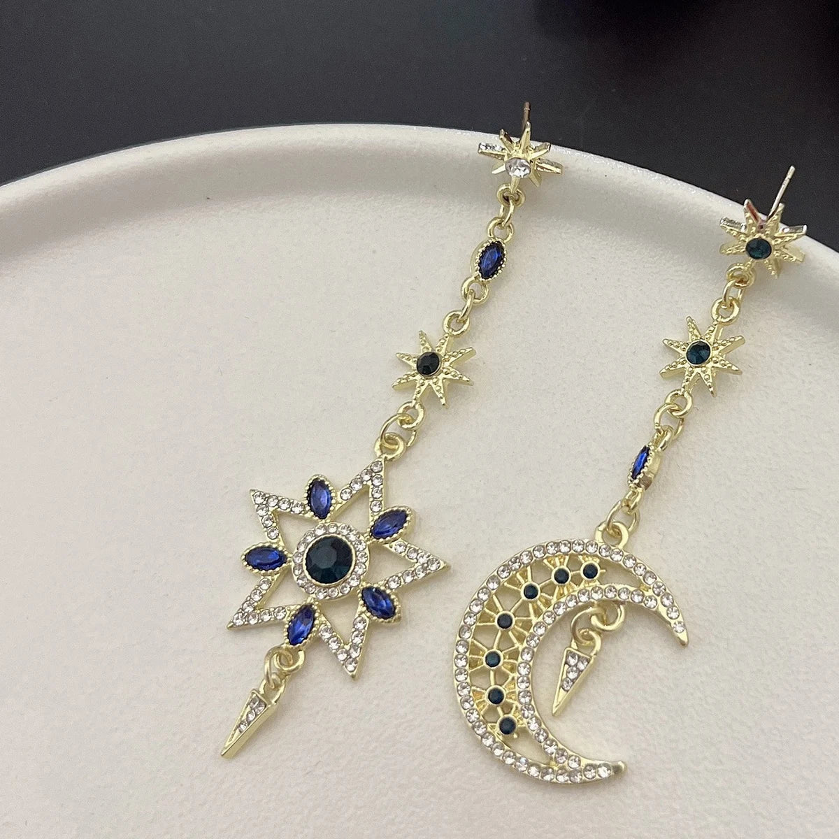 Star Moon Tassel Earrings