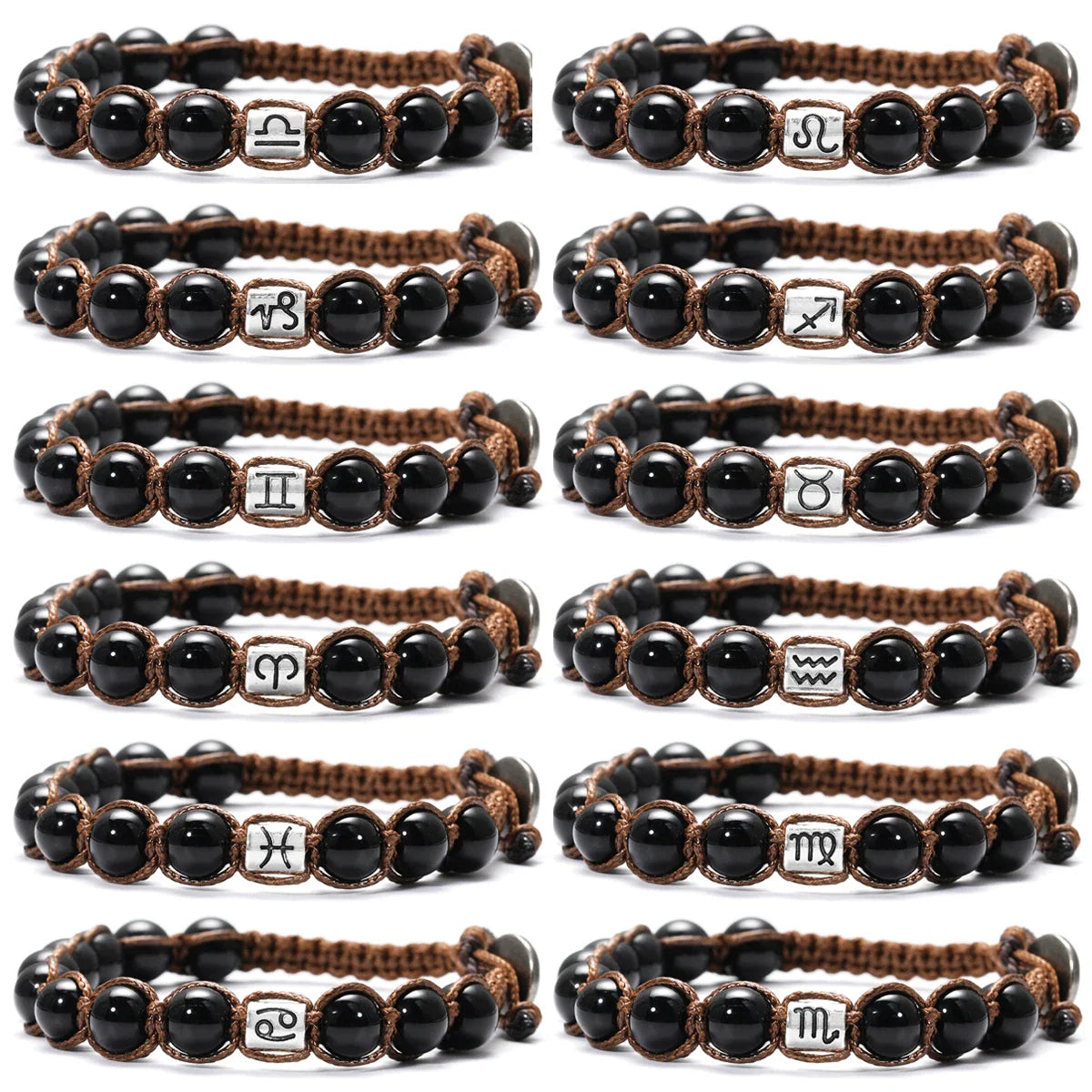 Obsidian 12 Zodiac Bracelet - Protection Energy