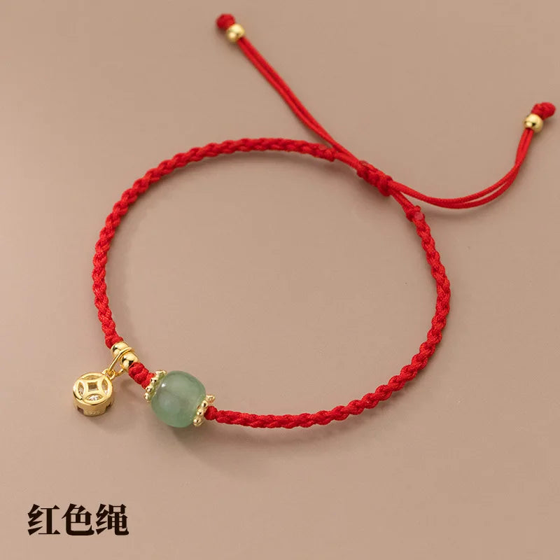 Jade Prosperity Balance Bracelet Handmade Adjustable Boho