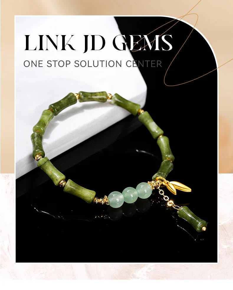 JD Southern Jade Bamboo Leaf Pendant Bracelet Limited