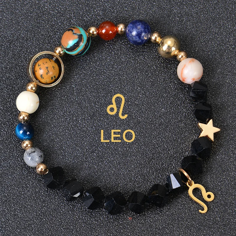 Handcrafted Natural Crystal Zodiac Bracelet For Women