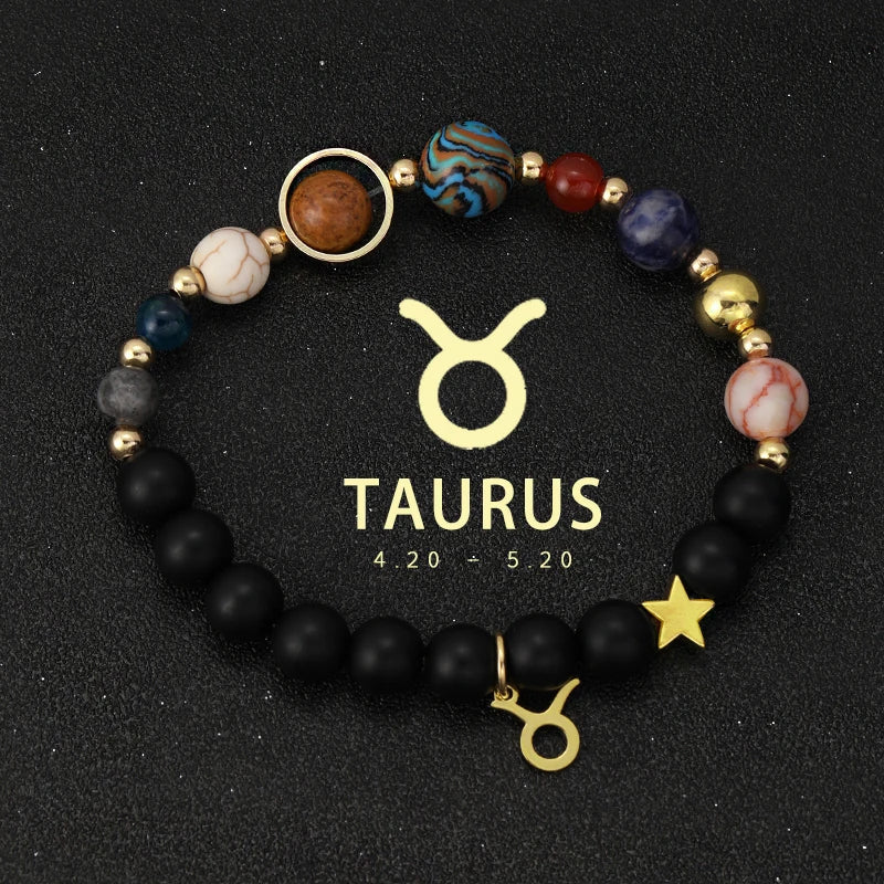 Planet Bracelet Eight Planets Stones Zodiac Signs Gift