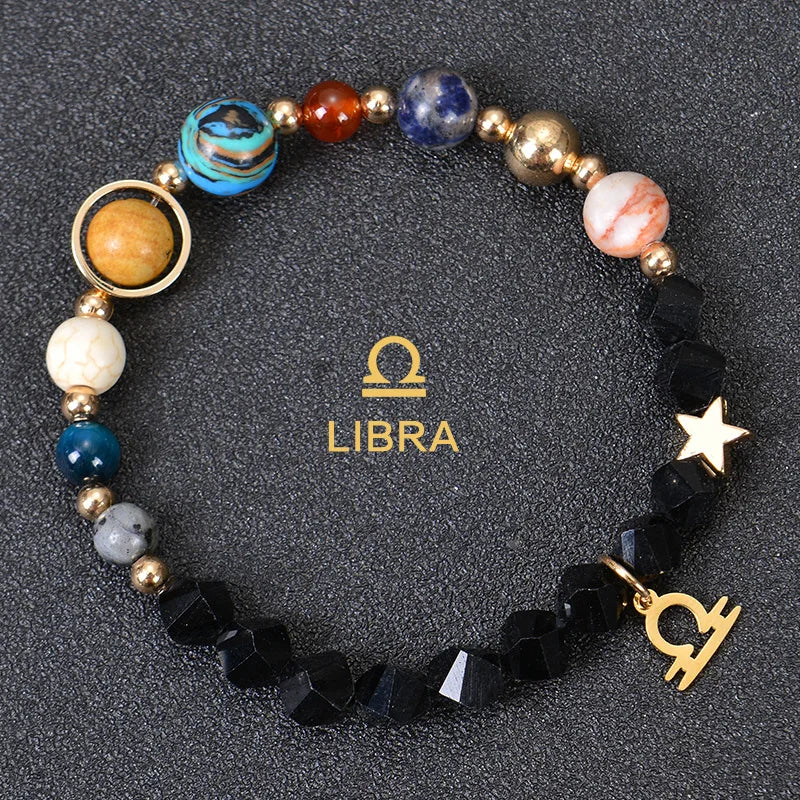 Handcrafted Natural Crystal Zodiac Bracelet For Women