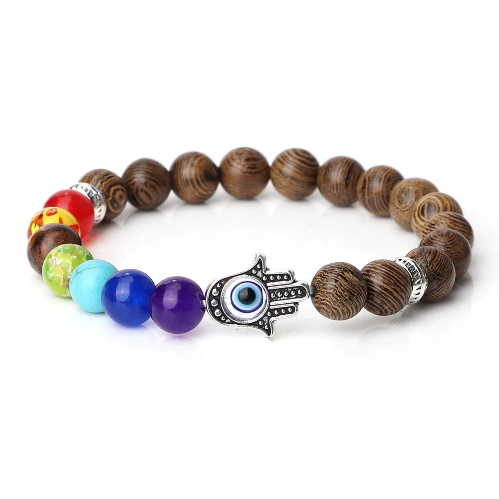 Handcrafted Natural 7 Chakra Tiger Eye Bracelet for Men