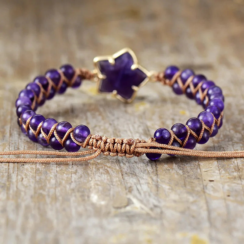 Amethyst Flower Star Bracelet