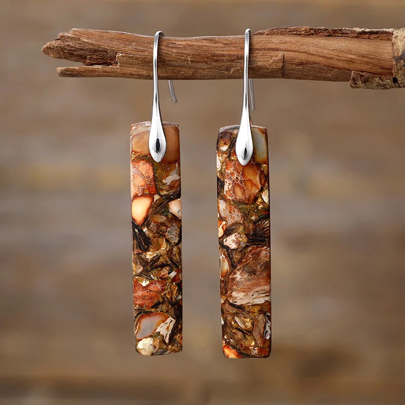 Bohemian natural stone earrings
