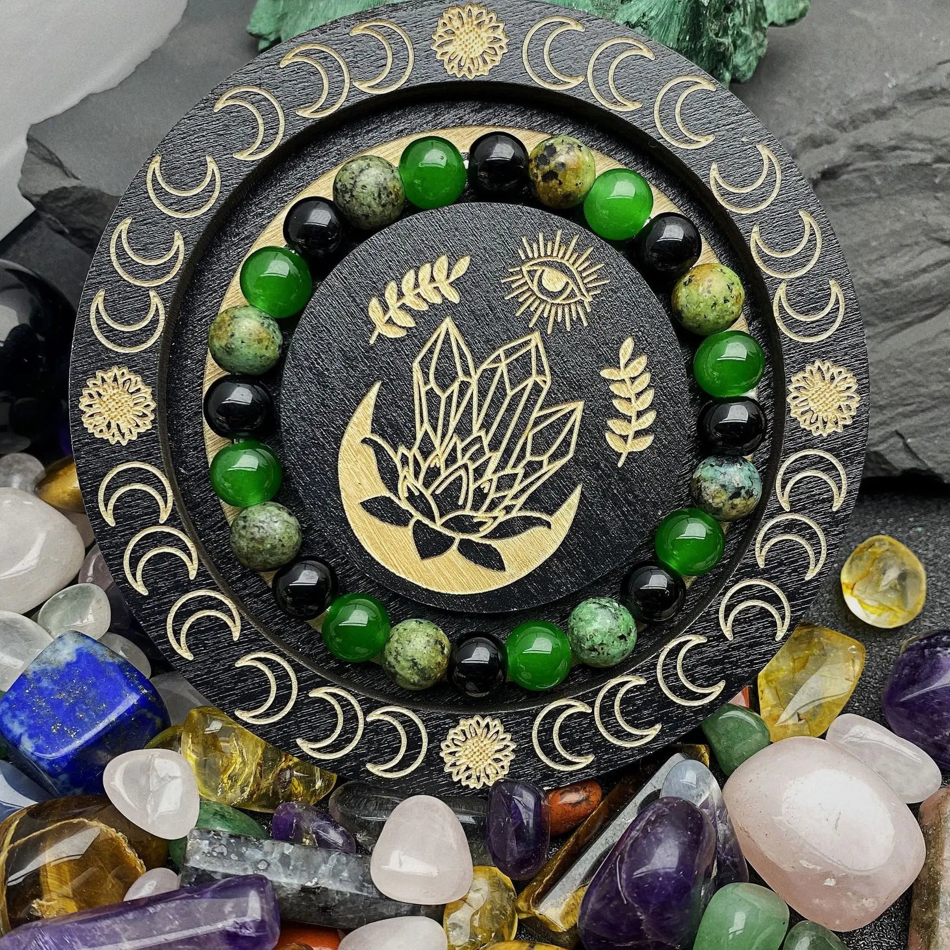 Natural Green Jade Bracelet For Men Balance