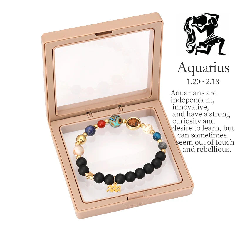 Planet Bracelet Eight Planets Stones Zodiac Signs Gift
