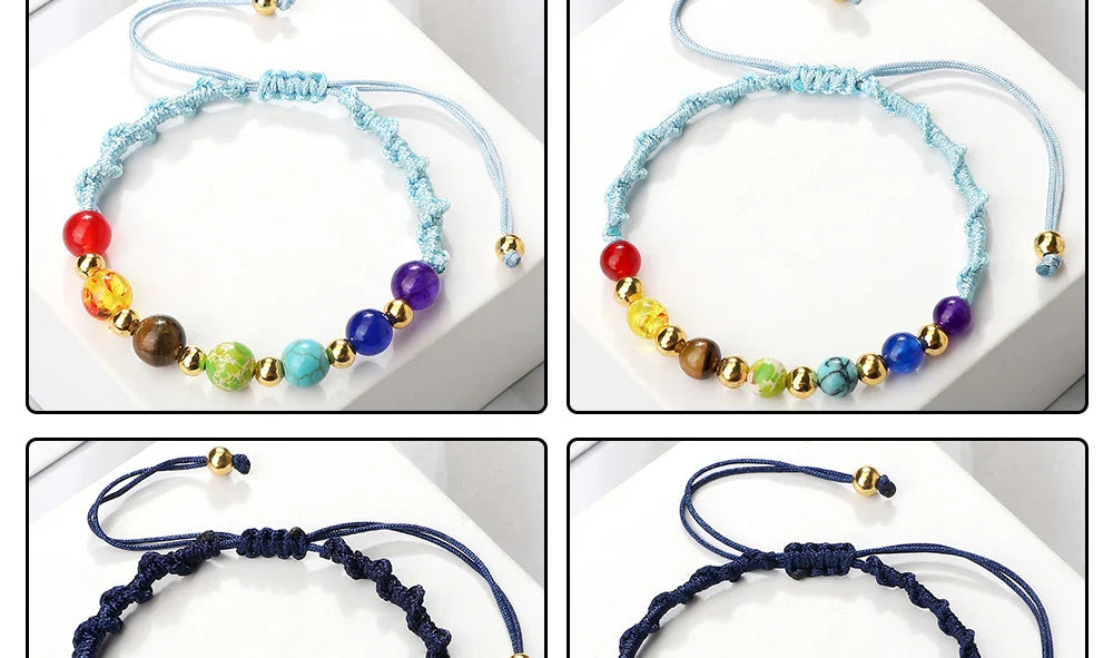 7 Chakra Gemstone Bracelet For Balance Unisex