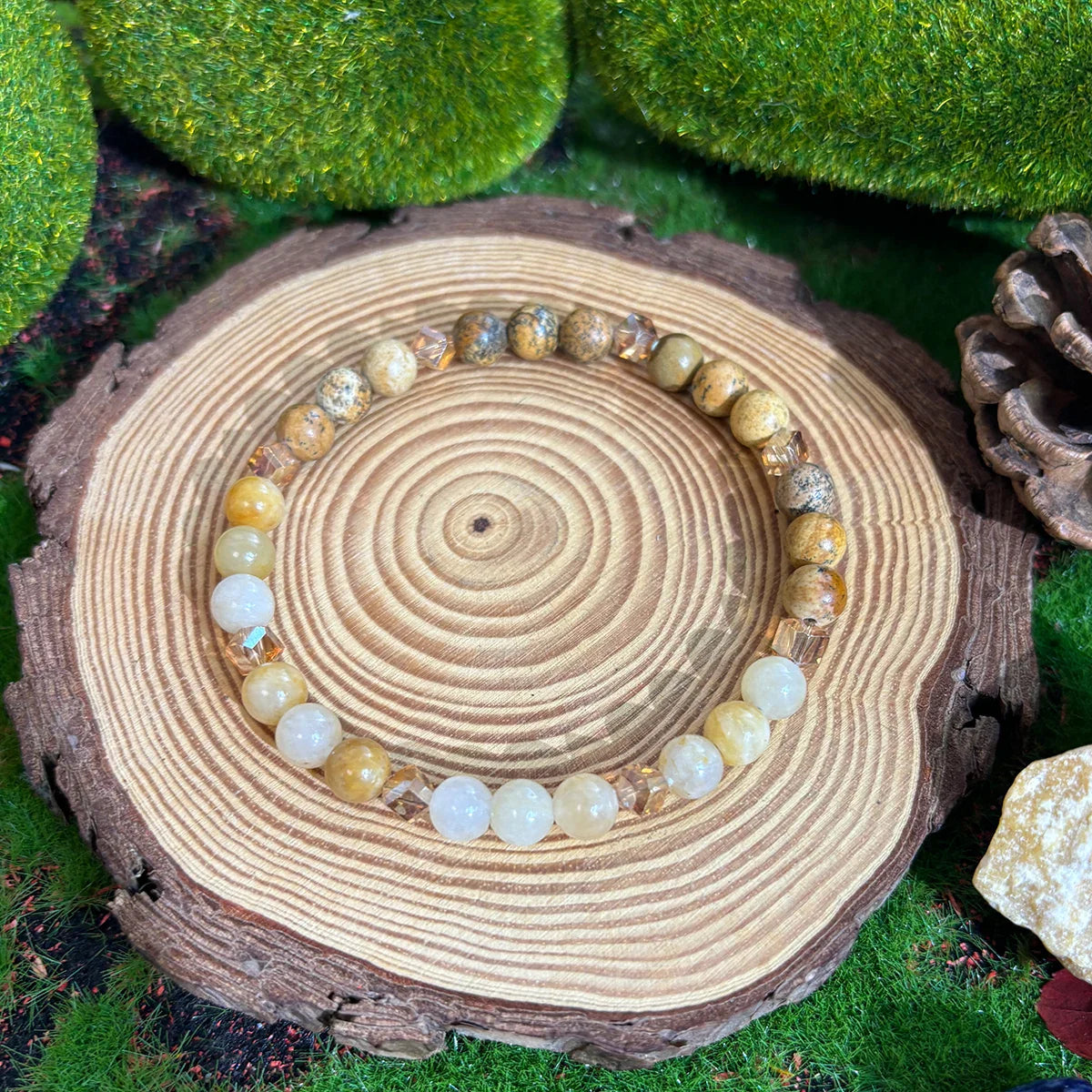 Citrine Natural Stone Bracelet Unisex Abundance Success 6mm