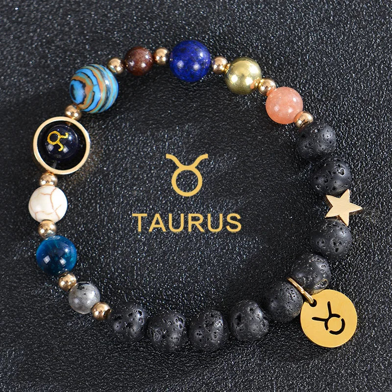 Handcrafted Natural Crystal Zodiac Bracelet For Women
