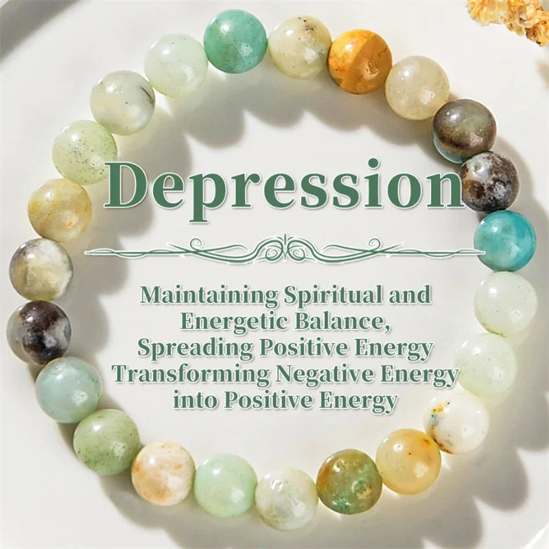 Dendritic Agate Depression Healing Crystal Bracelet Unisex