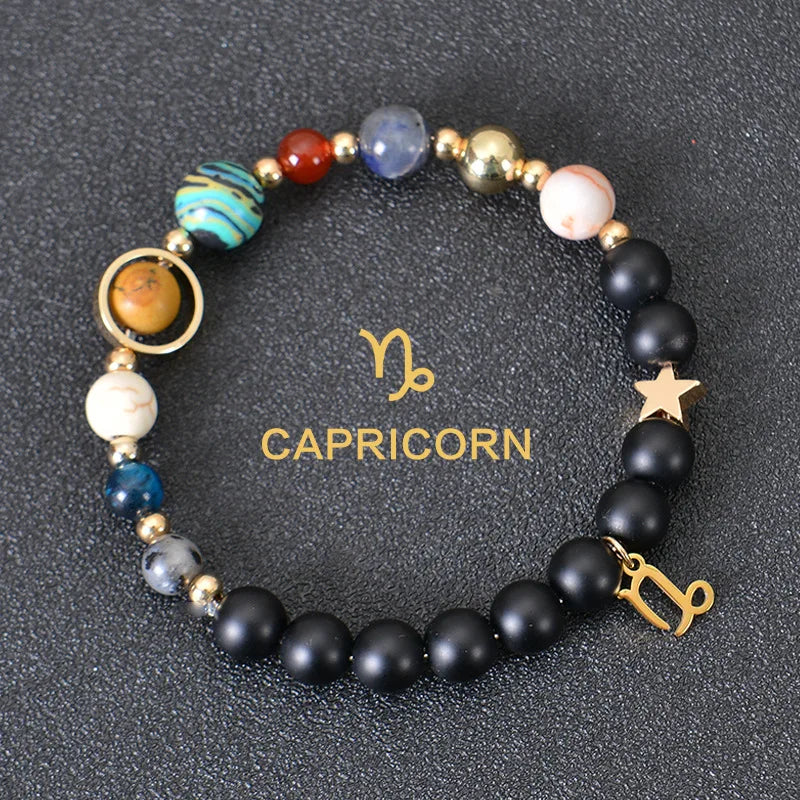 Handcrafted Natural Crystal Zodiac Bracelet For Women