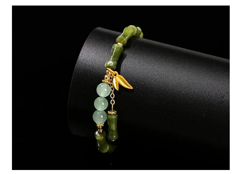 JD Southern Jade Bamboo Leaf Pendant Bracelet Limited