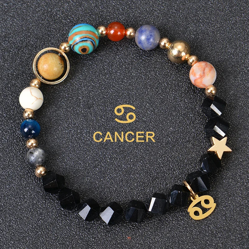 Handcrafted Natural Crystal Zodiac Bracelet For Women