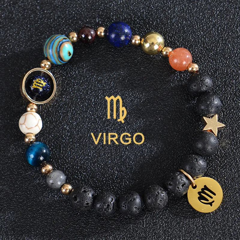 Handcrafted Natural Crystal Zodiac Bracelet For Women