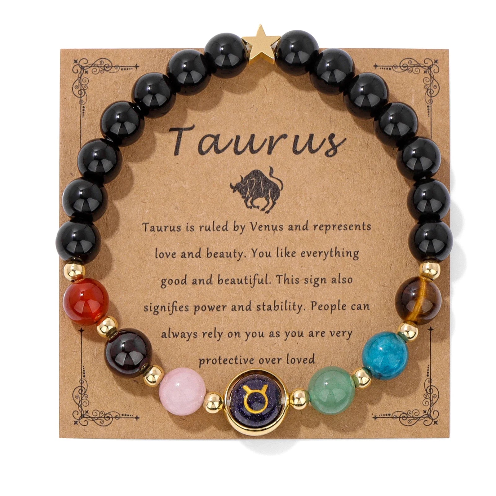 Obsidian Tiger Eye Zodiac Bracelet Balance