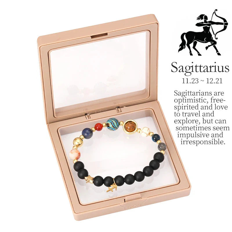 Planet Bracelet Eight Planets Stones Zodiac Signs Gift