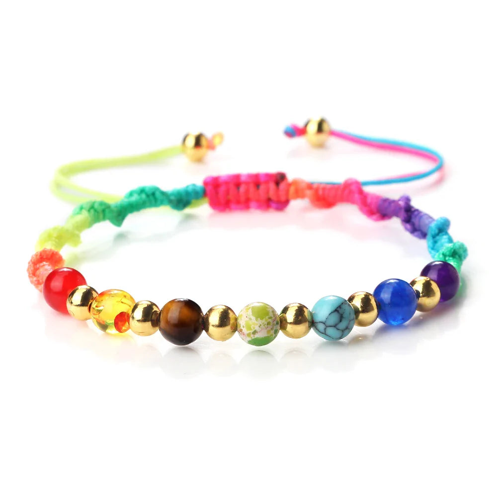 7 Chakra Gemstone Bracelet For Balance Unisex