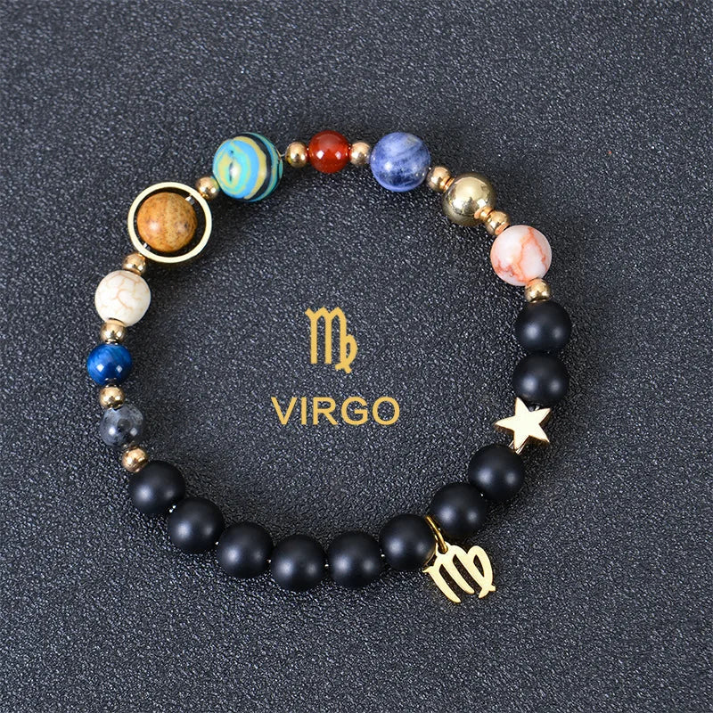 Handcrafted Natural Crystal Zodiac Bracelet For Women