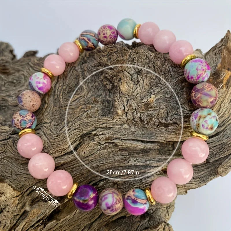 Attract Love Bracelet Colorful Imperial Jasper Rose Quartz