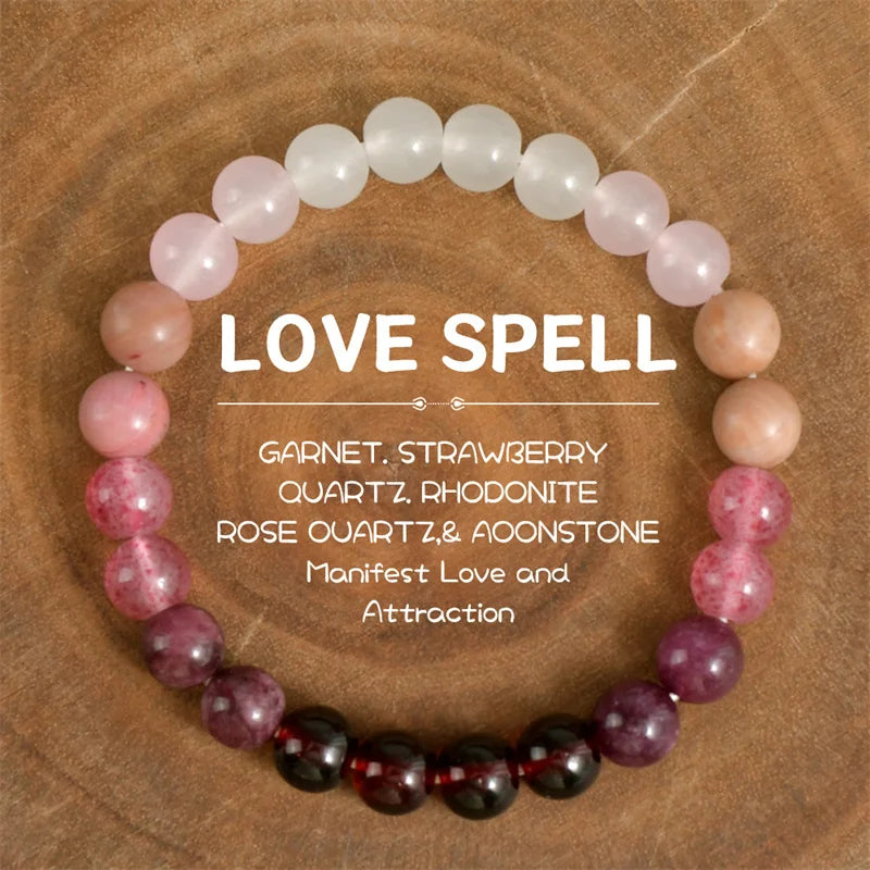 Attract Love Bracelet Colorful Imperial Jasper Rose Quartz