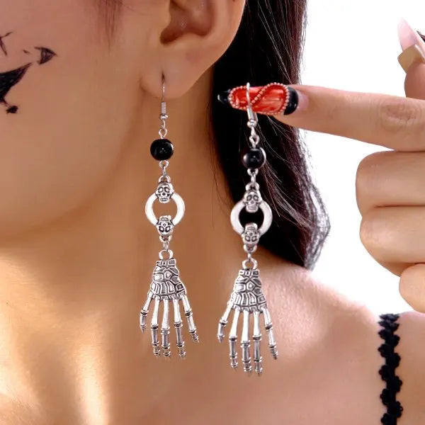 Vampire Bat Red Crystal Earrings