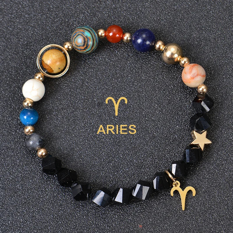 Handcrafted Natural Crystal Zodiac Bracelet For Women