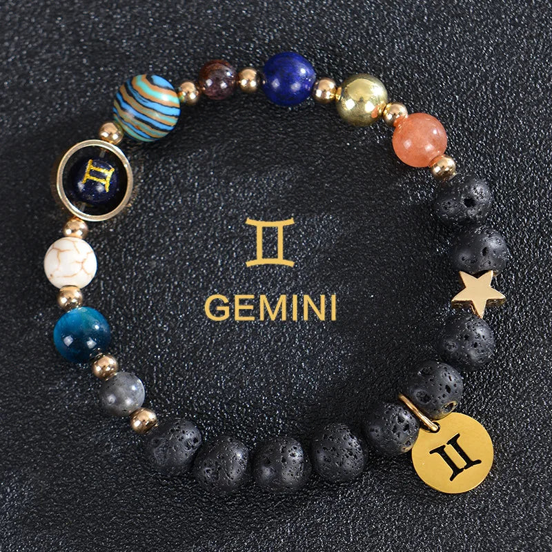 Handcrafted Natural Crystal Zodiac Bracelet For Women