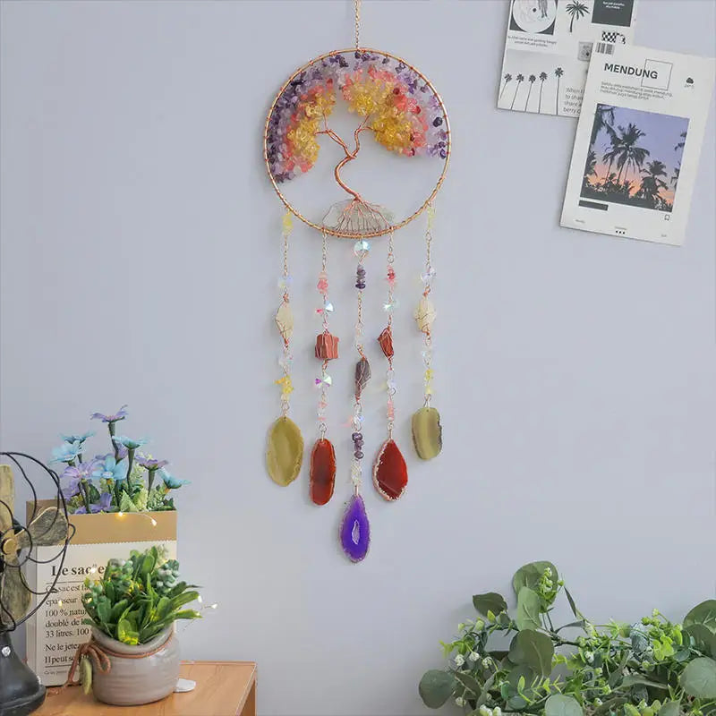 Rose Quartz Tree Of Life Suncatcher Love Gift For Women