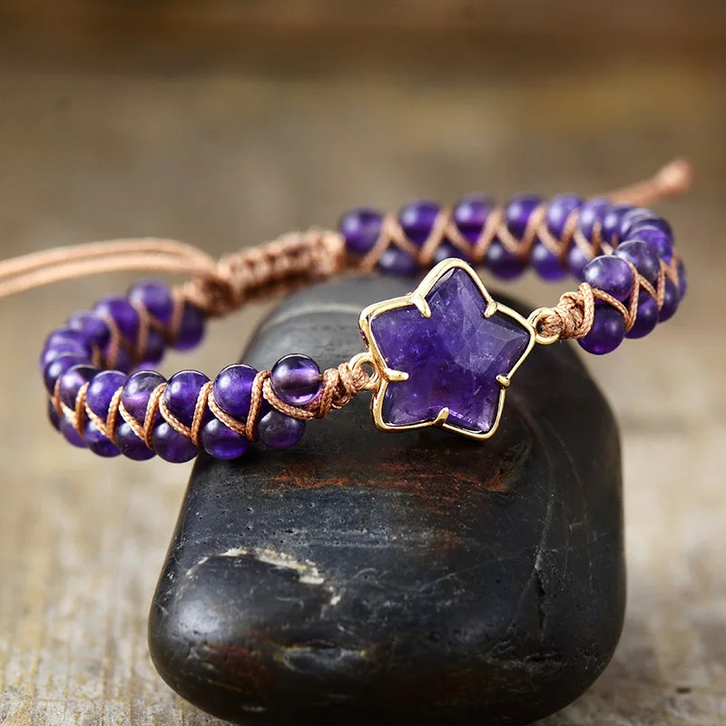 Amethyst Flower Star Bracelet